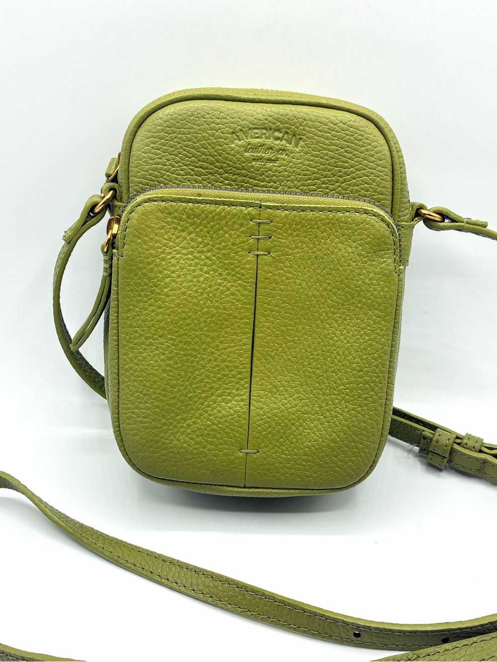 American Leather Company Olive Green Leather Crossbody Bag